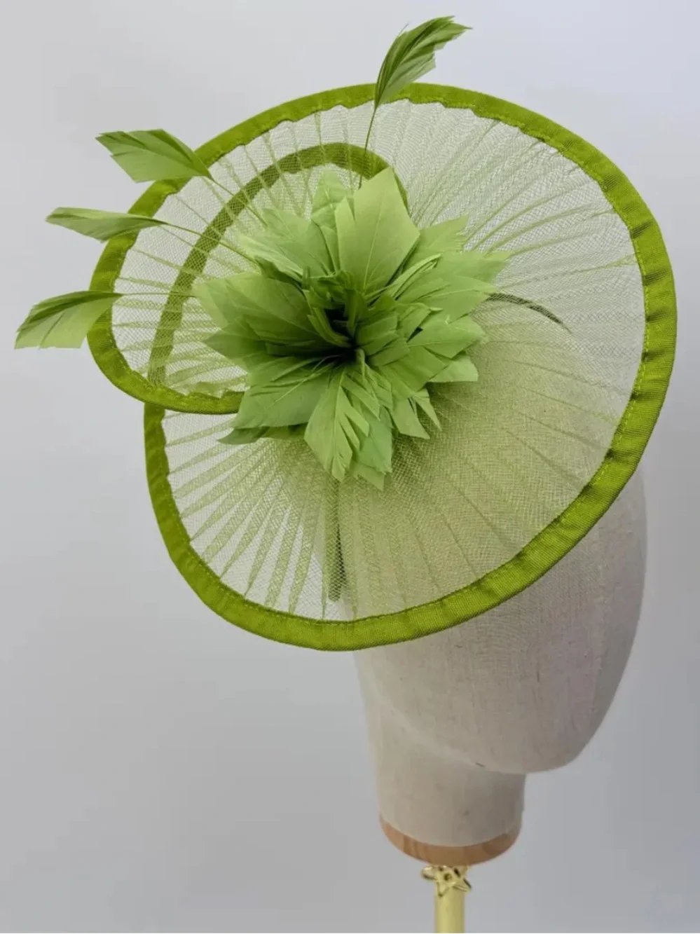 Chartreuse Lime Olive Army Jade Green Fascinator Headband from England!